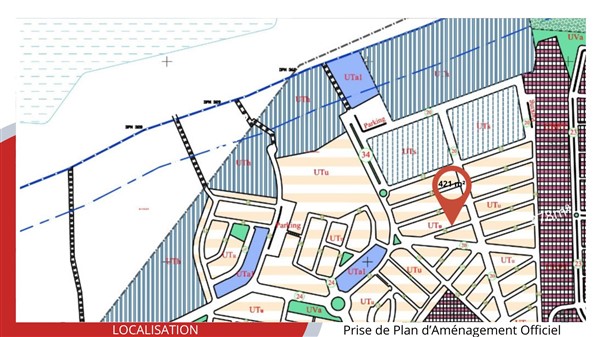 Terrain de 421 m2 &agrave; 590 d le m2