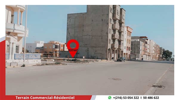 Terrain de coin de 337 m2 r plus4 com r&eacute;sidentiel
