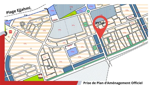 Terrain de coin de 337 m2 r plus4 com r&eacute;sidentiel