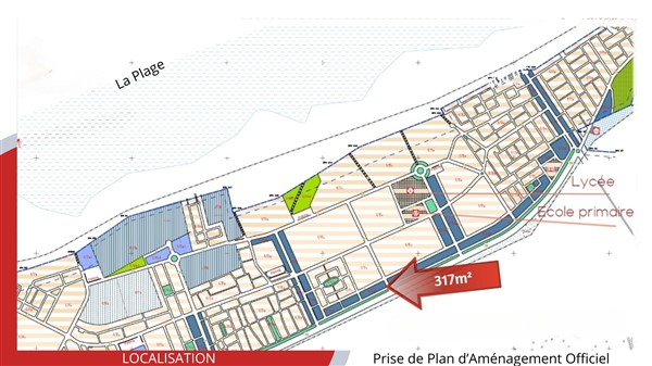Terrain de 317 m2 de coin commercial r&eacute;sidentiel
