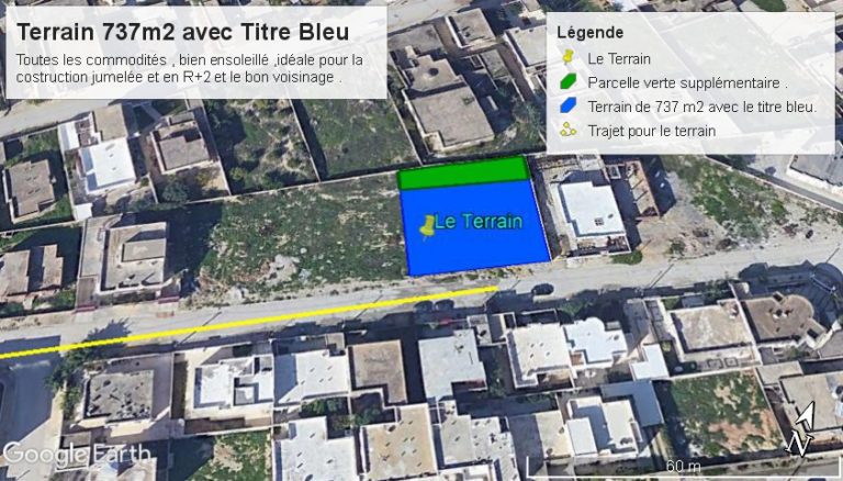 737 m2 avec titre foncier individuel disponible