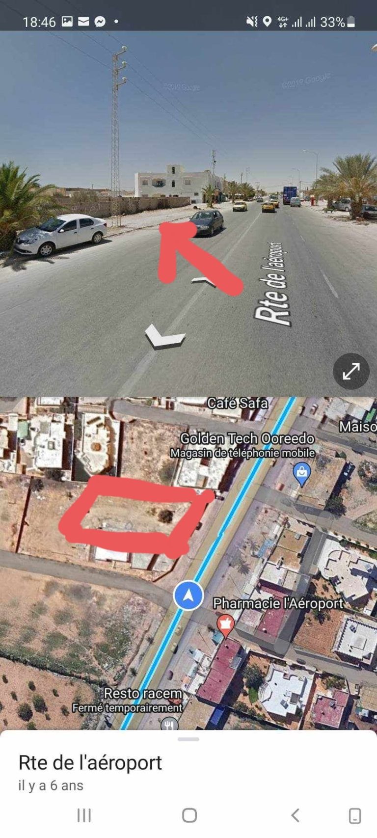 Terrain sur la route principal