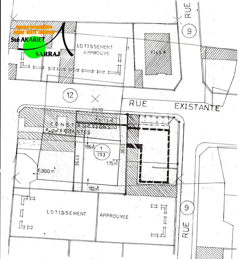 Terrain approuv&eacute; 793 pour promoteur rue iskandaria