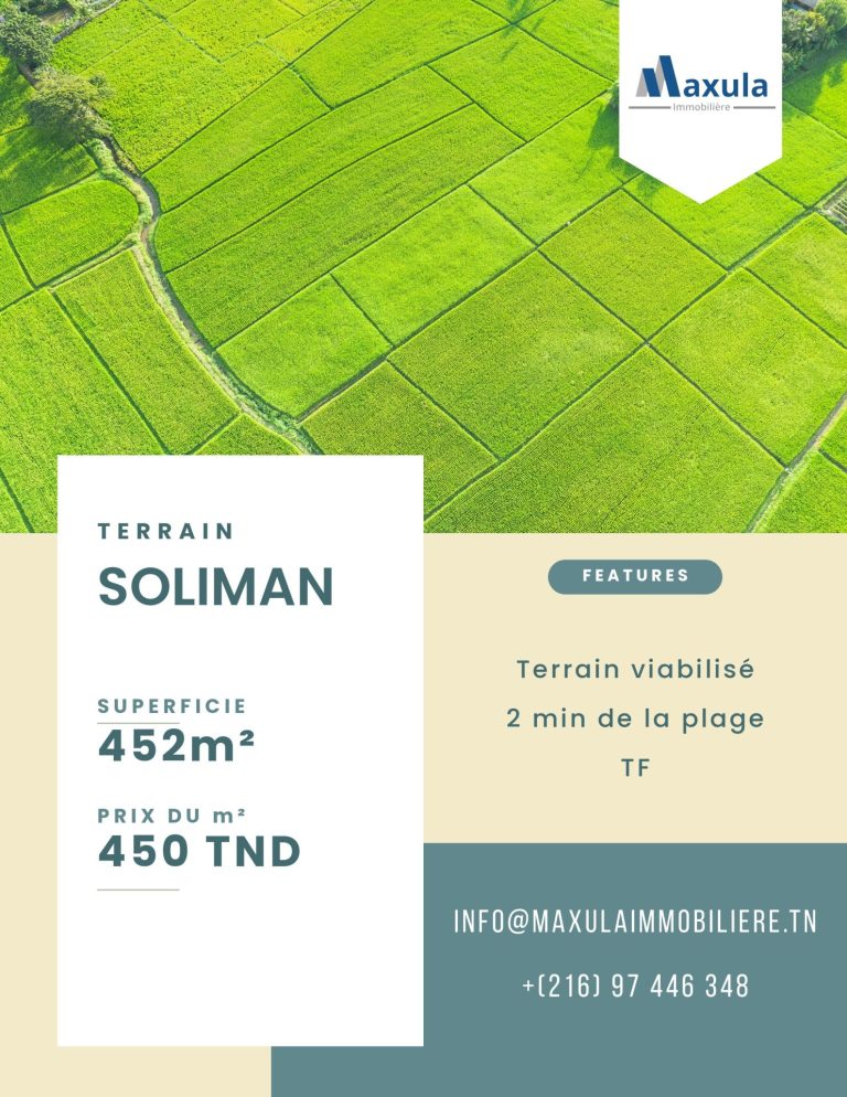 Terrain de 452m a soliman