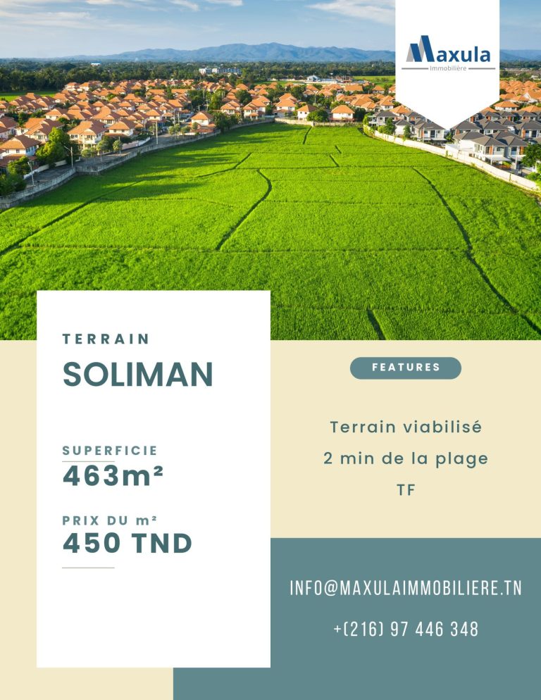 Terrain de 463m a soliman