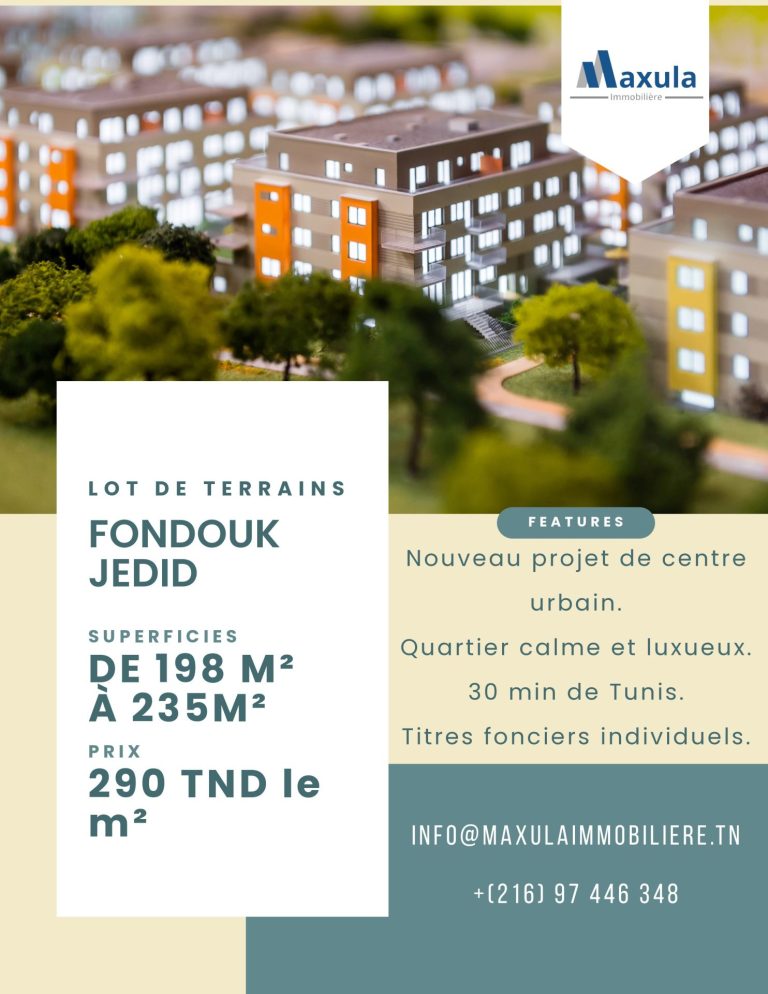 Lots de terrains a fondouk djedid