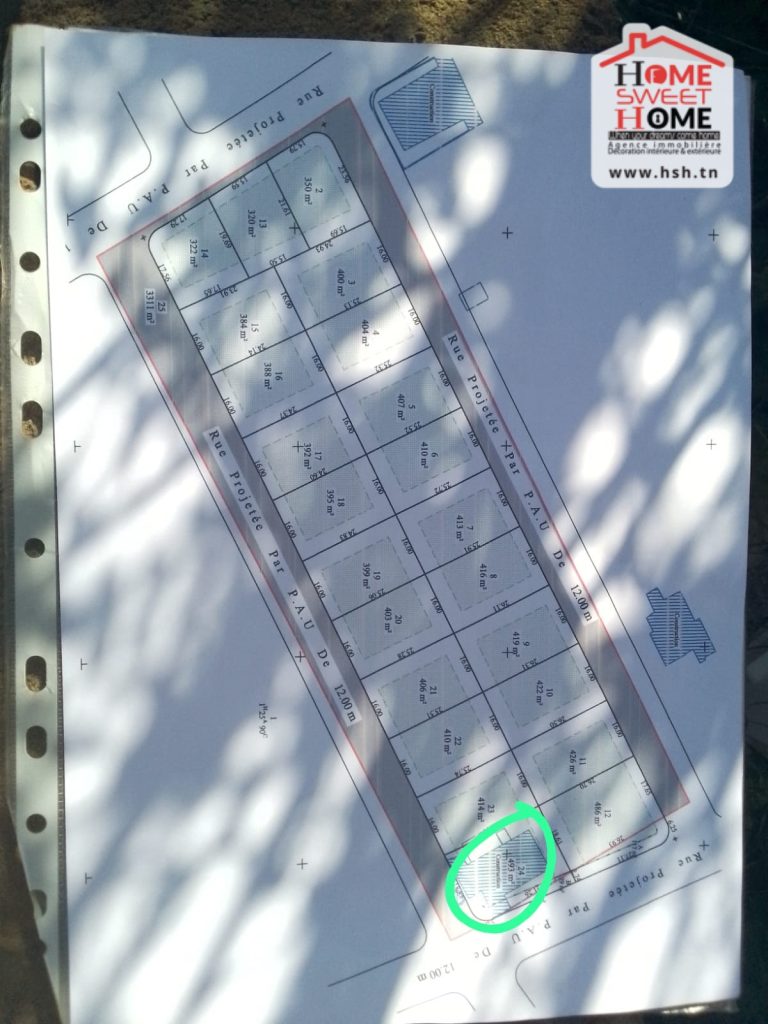 Terrain de villa vallon &agrave; beni khaled nabeul