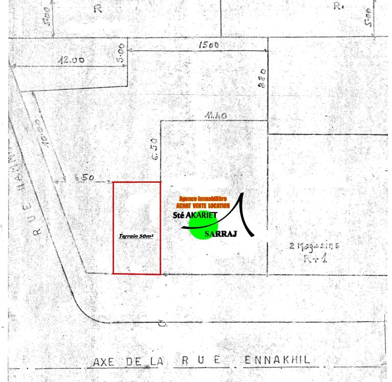 Lot 50m sur la route principale rue des palmiers