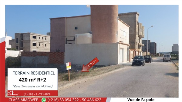 Terrain de 420m2 à 550 d le m2