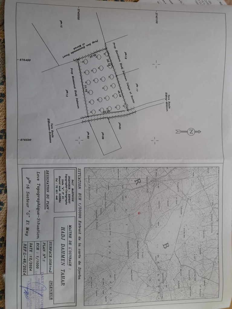 Terrain 3581 m2 berbouch skala 4175 el may djerba
