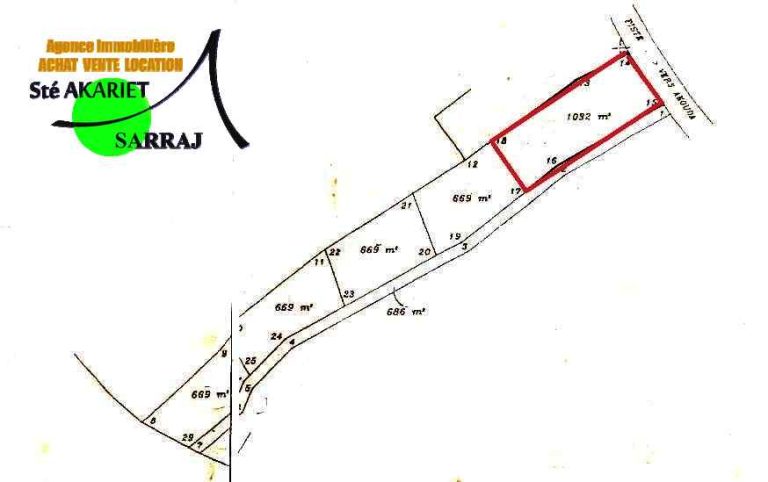 Terrain 1032m akouda &agrave; 1km mall of sousse