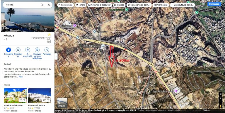 Terrain 1032m akouda &agrave; 1km mall of sousse