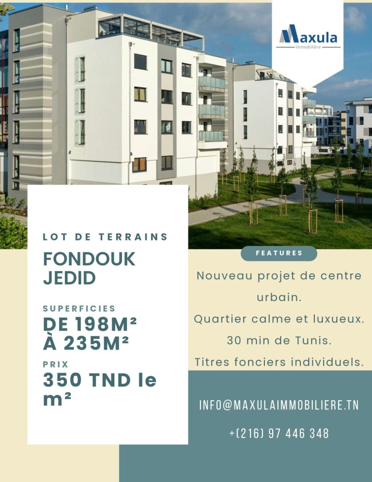 Lots de terrains a fondouk djedid