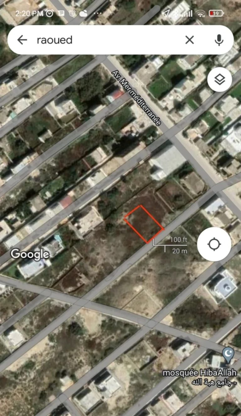 Lot de terrain viabilis&eacute; titre individuel raoued