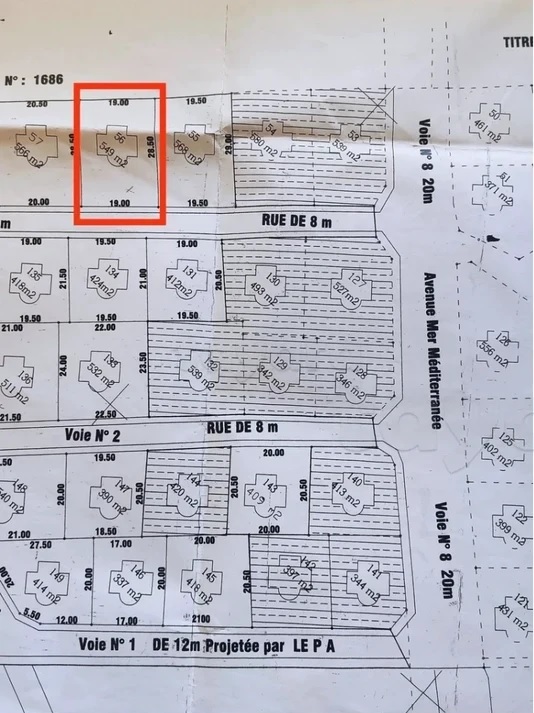 Lot de terrain viabilis&eacute; titre individuel raoued