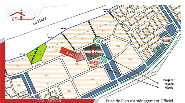 Terrain de 328m2 &agrave; 480 tnd le m2
