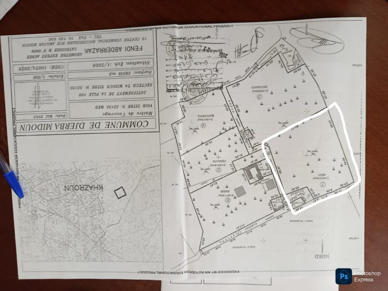 Terrain titre de propri&eacute;t&eacute; individuel &agrave; khazroun