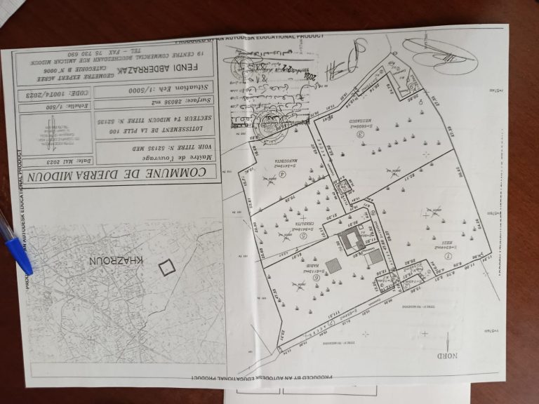 Terrain titre de propri&eacute;t&eacute; individuel &agrave; khazroun