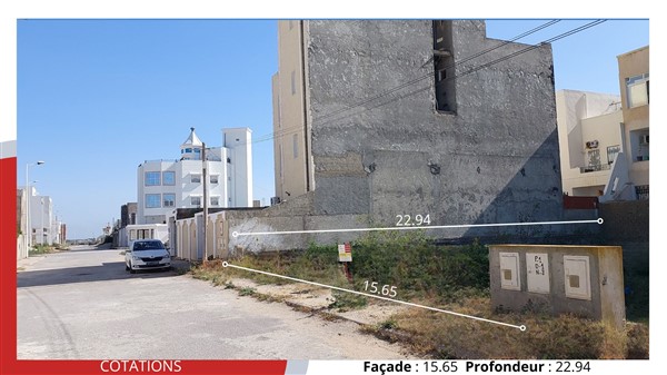 Terrain de 359 m2 &agrave; 490tnd le m2