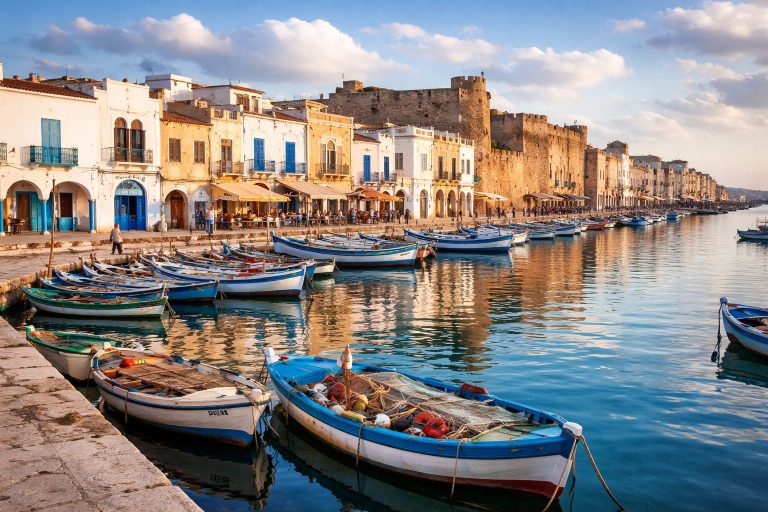 Un immeuble sur le vieux port de bizerte