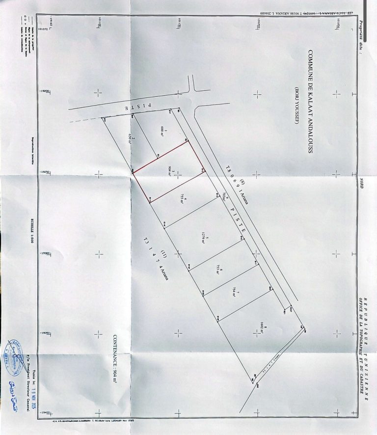 Terrain clotur&eacute; de 904m &agrave; sidi younes