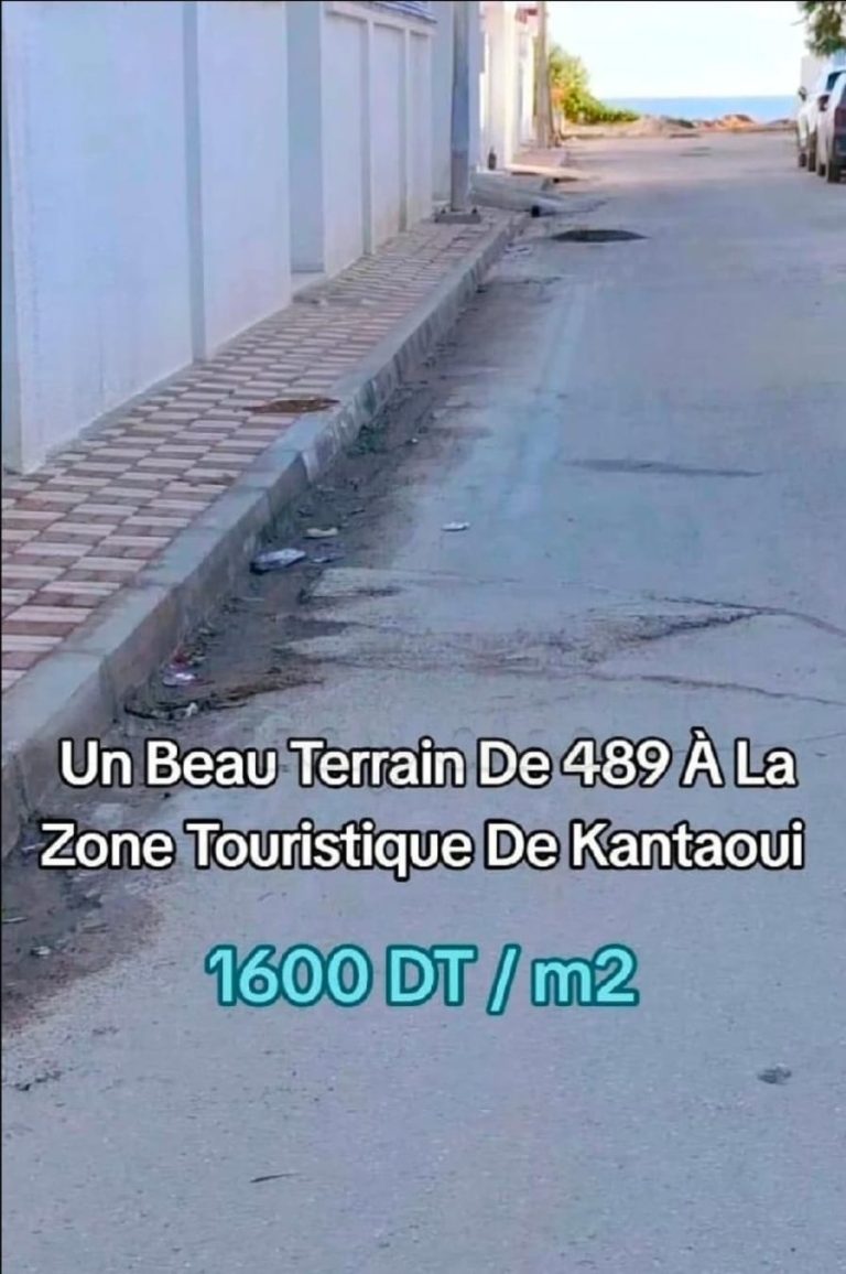 Un lot de 489 m terrain a kantaoui