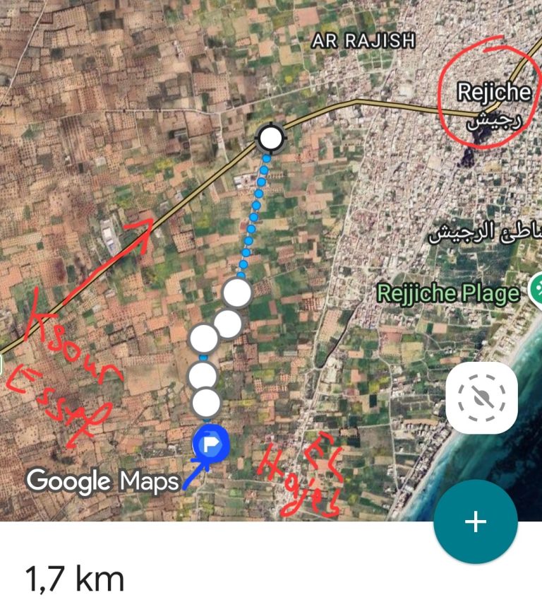 Terrain de 2 000 m2 &agrave; rejich 150 dt le m2