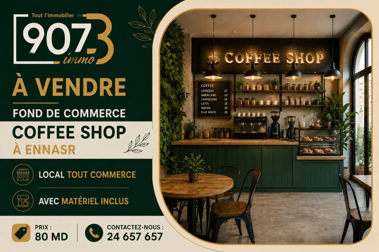 Fonds de commerce coffee shop &agrave; ennasr 2