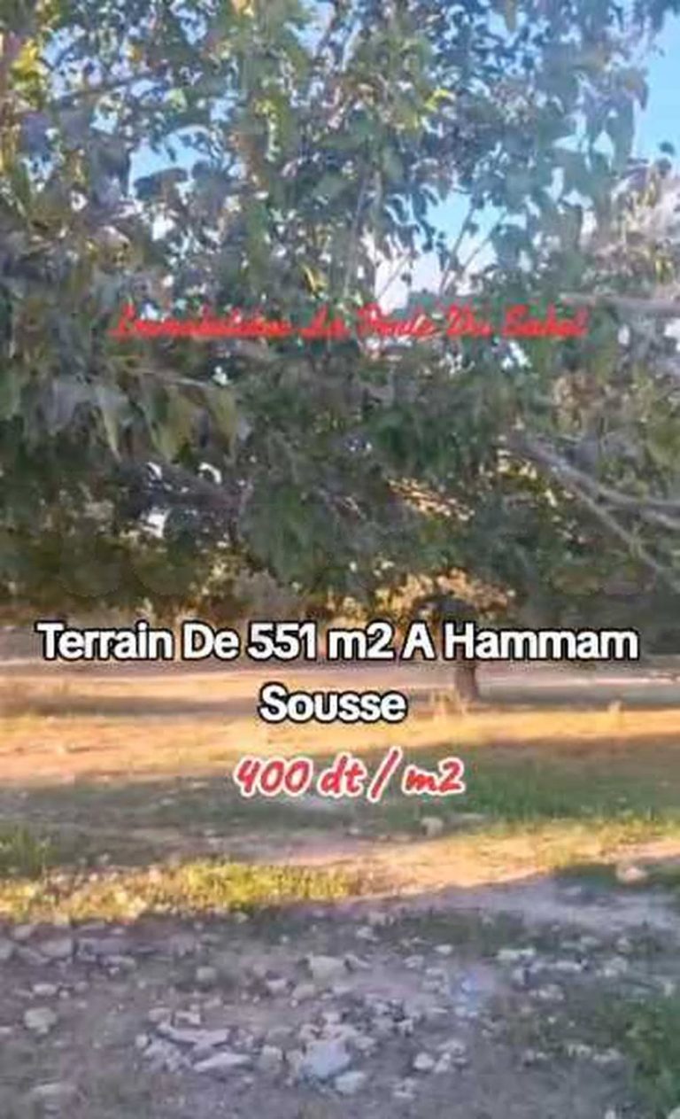 Un terrain &agrave; hammem sousse