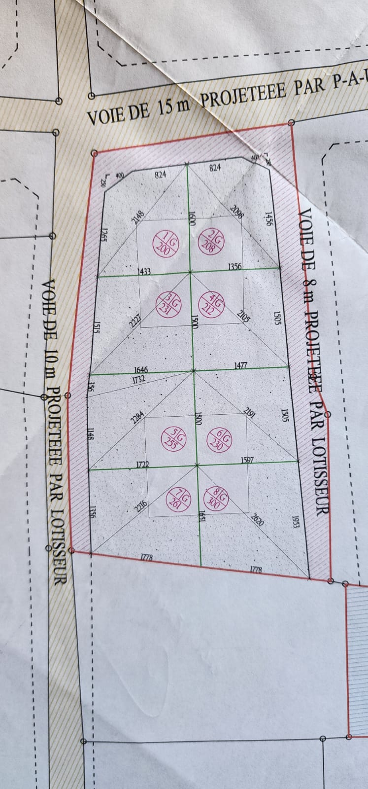 Terrain 8 lots ghennada monastir titre bleu