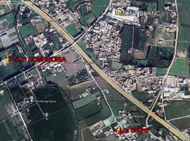 Lot 350m2 &agrave; boumhel pr&egrave;s 9sar bourguiba