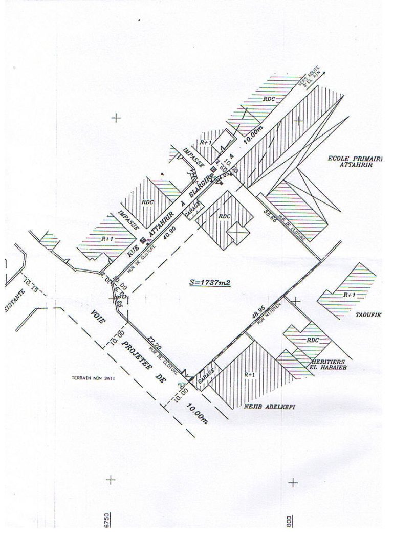 Terrain 1430 m2 route el ain km 2